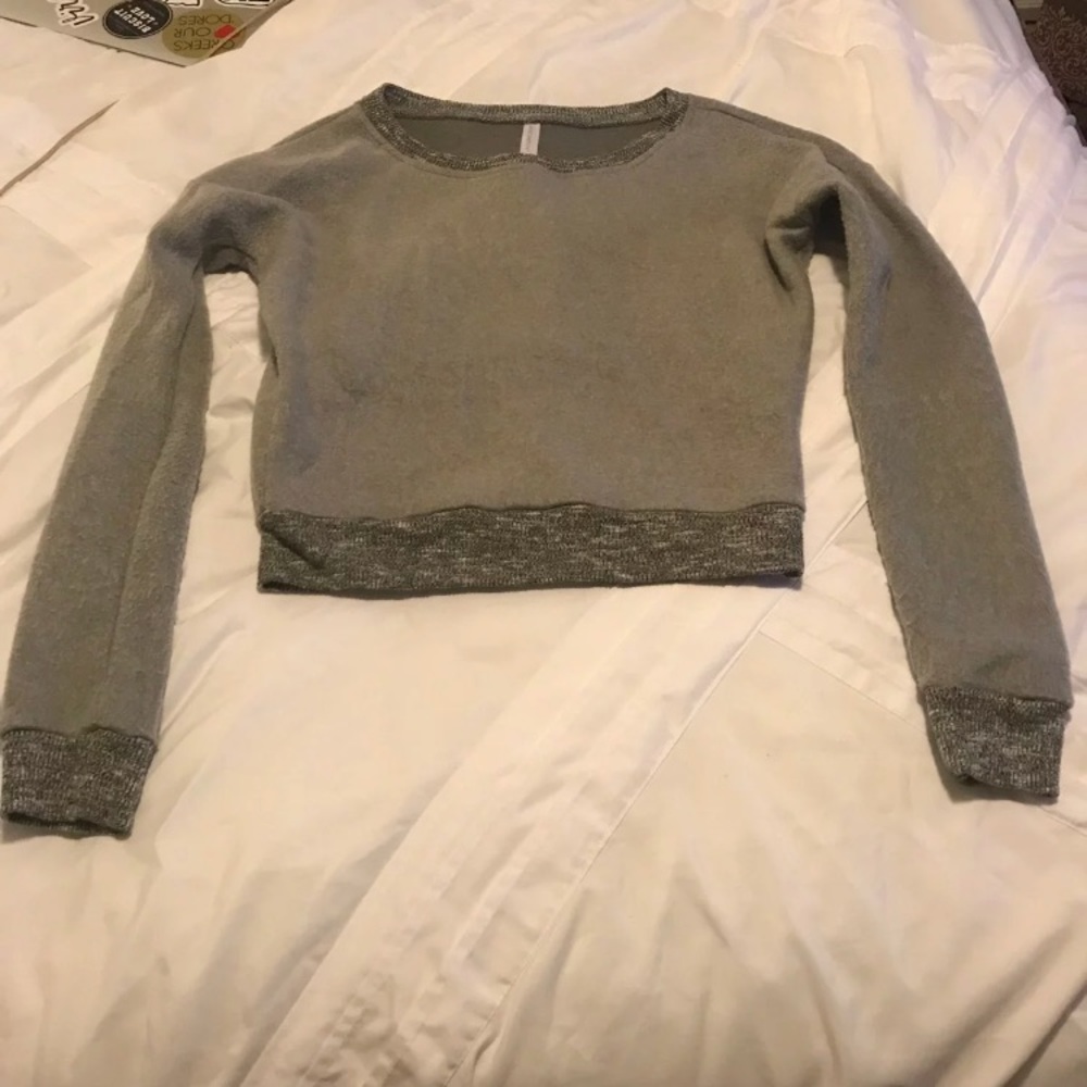 Super soft fuzzy gray sweater